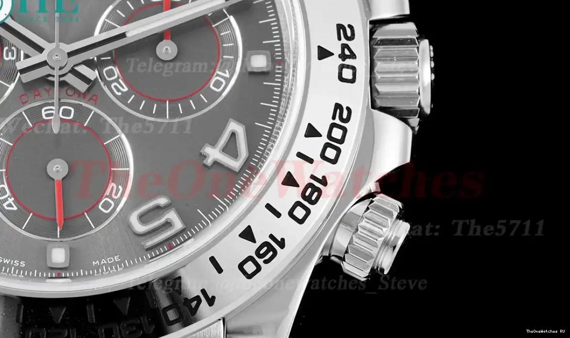 Clean Daytona DD4130 RU SS 40MM Grey Num 116519 0406